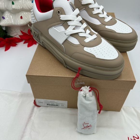 Men's Christian Louboutin Astroloubi low top sneakers Leather trimmed size 45 - Picture 3 of 11